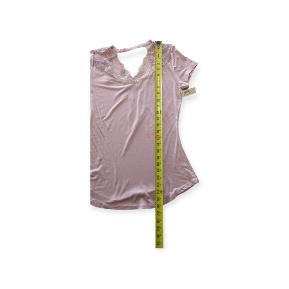 Nobo No Boundaries Knit Lace Trim Top Juniors L (11-13) Short Sleeve Dusty Rose - Picture 3 of 8